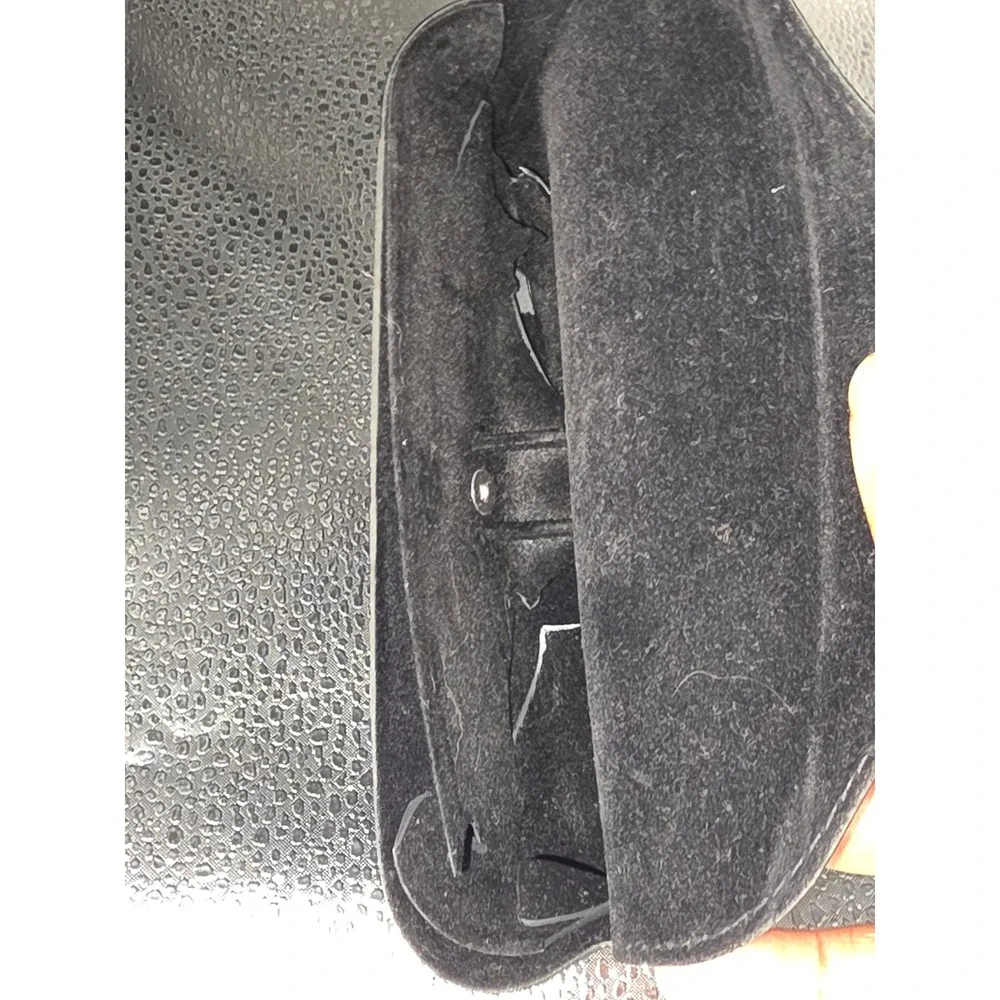 Ray-Ban Black Textured Leather Sunglasses Case Luxottica Snap Closure Protector